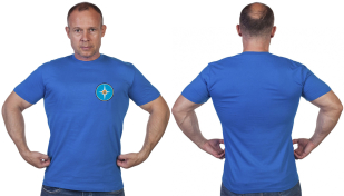 Васильковая футболка с шевроном МЧС