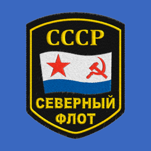 Васильковая футболка с шевроном Северного флота СССР