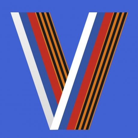 Васильковая футболка с символикой V