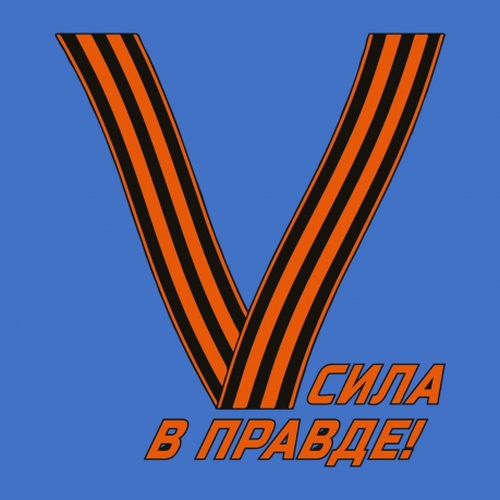 Васильковая футболка с термопереводкой V