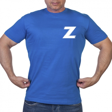 Васильковая футболка с термопринтом Z