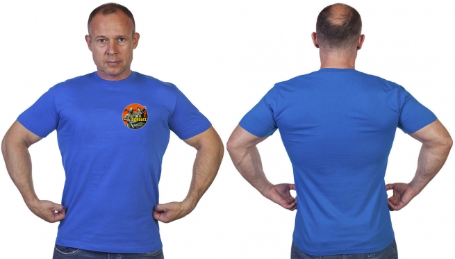 Васильковая футболка с термопринтом Zа Донбасс
