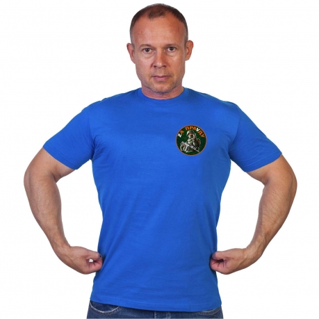 Васильковая футболка с термопринтом Zа праVду