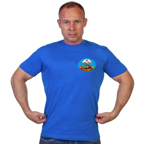 Васильковая футболка с термотрансфером 51 гв. ПДП