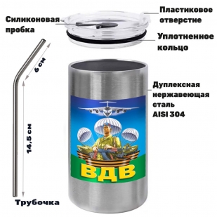Термокружка с виниловой наклейкой для десантника "ВДВ" Термокружка с виниловой наклейкой для десантника "ВДВ"