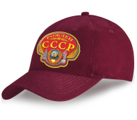 Вишневая кепка с термотрансфером СССР купить по лучшей цене