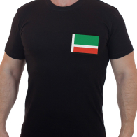 Мужская военная футболка с флагом Чечни