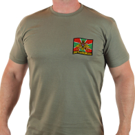 Военная мужская футболка с шевроном Погранвойск