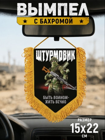 Вымпел Штурмовик с девизом "Быть воином - жить вечно"