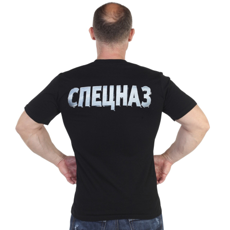Хлопковая черная футболка Спецназ ВВ РФ