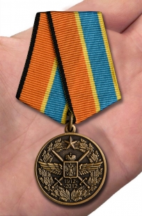 Юбилейная медаль 100 лет Военно-воздушных силам - вид на ладони