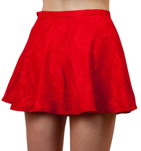 Красная юбка расклешенная - вид сзади