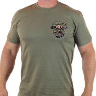 Зачетная мужская футболка с нашивкой Охотничьи войска