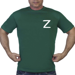 Зеленая футболка с термотрансфером символ «Z»