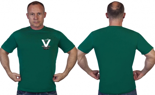 Зелёная футболка с термоаппликацией V Сила в правде