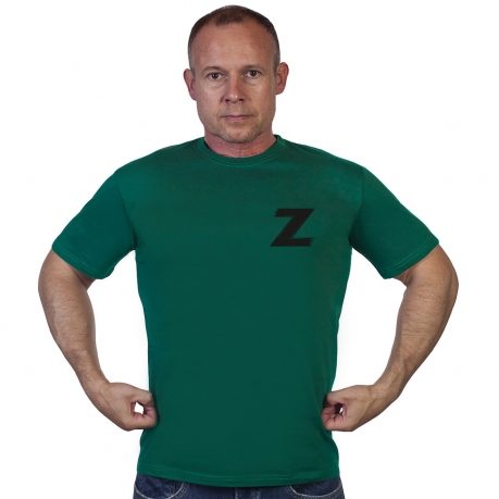 Зелёная футболка с термоаппликацией Z