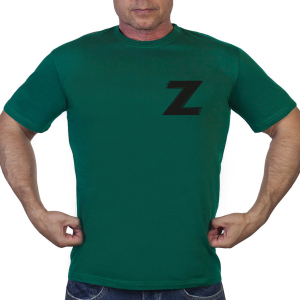 Зелёная футболка с термоаппликацией Z