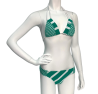 Зеленый купальник RIPCURL с белыми полосками