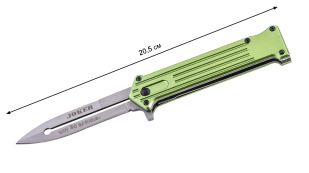 Зеленый складной нож Tac Force Joker Why So Serious (США) - размер