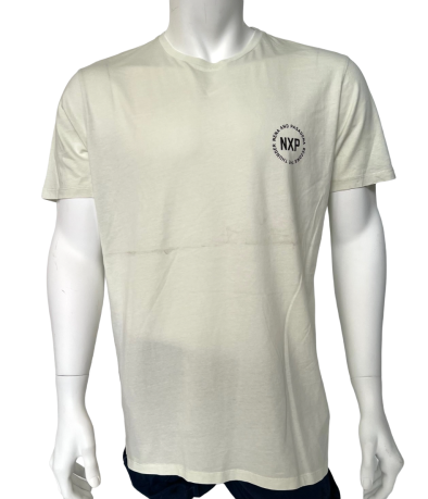 Жемчужная мужская футболка NXP с черными надписями
