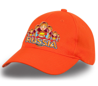 Жизнерадостная бейсболка "Russia" с матрешками. Эффектный головной убор. Заказывай и выделяйся!