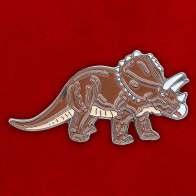 Значок "Динозавр Трицератопс"