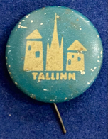 Значок на иголке Таллин голубая эмаль