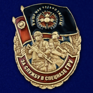 Знак За службу в Спецназе ГРУ в наградном футляре