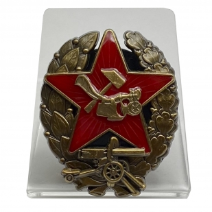 Знак Краскома пулеметных частей РККА на подставке