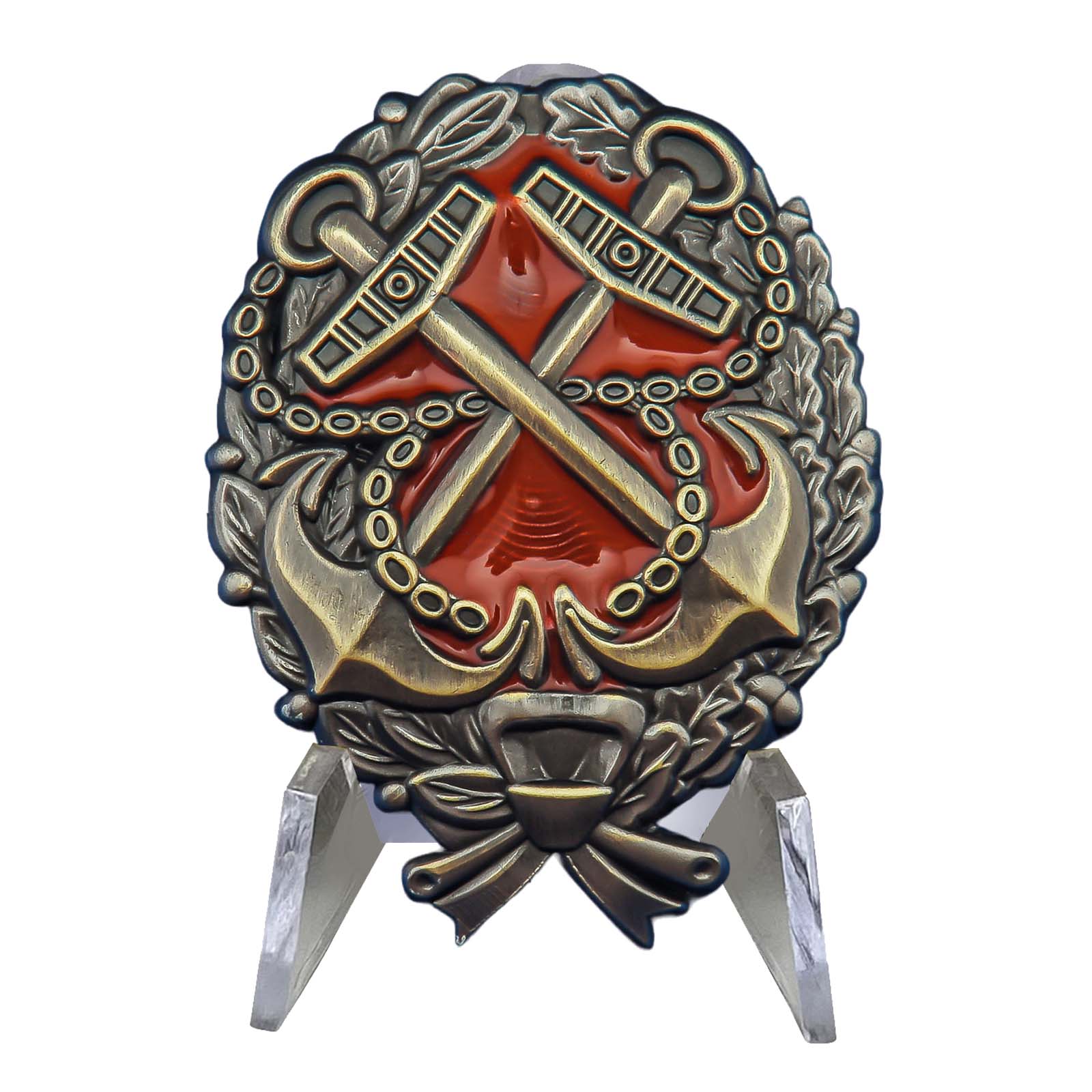Знак Красного командира РККФ (1917-1918) на подставке