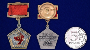 Знак Летчик космонавт СССР - сравнительный размер