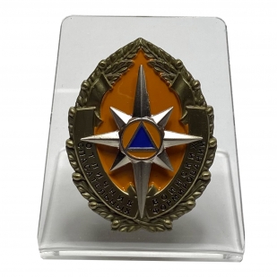 Знак Отличника спасательных воинских формирований МЧС на подставке